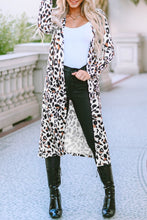 Load image into Gallery viewer, Leopard Open Front Long Sleeve Cover Up