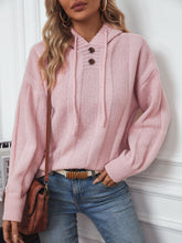 Load image into Gallery viewer, Drawstring Long Sleeve Hooded Sweater