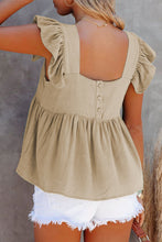 Load image into Gallery viewer, Full Size Ruffled Square Neck Cap Sleeve Blouse