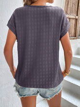 Load image into Gallery viewer, Textured Round Neck Short Sleeve Top