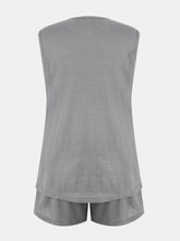 Load image into Gallery viewer, Full Size Waffle-Knit Notched Top and Shorts Set