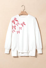 Load image into Gallery viewer, Bow Round Neck Long Sleeve Sweatshirt