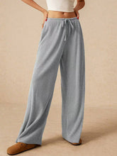 Load image into Gallery viewer, Ribbed Drawstring Wide Leg Pants