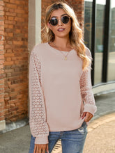 Load image into Gallery viewer, Full Size Round Neck Lace Long Sleeve T-Shirt Plus Size