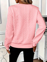 Load image into Gallery viewer, Texture Half Zip Long Sleeve Sweatshirt