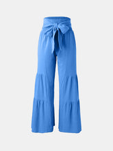 Load image into Gallery viewer, Tied Ruched Wide Leg Pants