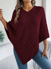 Load image into Gallery viewer, Cable-Knit Openwork Three-Quarter Sleeve Sweater