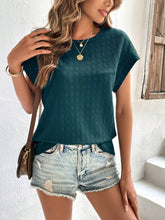 Load image into Gallery viewer, Textured Round Neck Short Sleeve Top