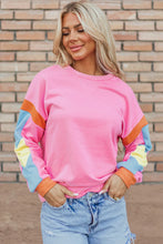 Load image into Gallery viewer, Contrast Round Neck Long Sleeve Top