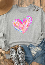 Load image into Gallery viewer, Valentine’s Day Heart Round Neck Drop Shoulder Sweatshirt