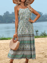 Load image into Gallery viewer, Tassel Printed Spaghetti Strap Dress