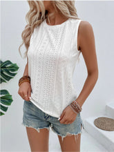Load image into Gallery viewer, Eyelet Round Neck Tank