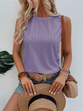 Load image into Gallery viewer, Eyelet Round Neck Tank