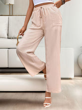 Load image into Gallery viewer, Tied Wide Leg Pants with Pockets
