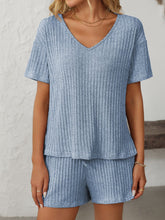 Load image into Gallery viewer, Mandy V-Neck Short Sleeve Top and Shorts Set