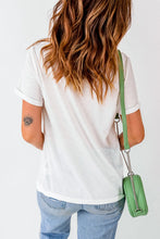 Load image into Gallery viewer, Letter Graphic Round Neck Short Sleeve T-Shirt