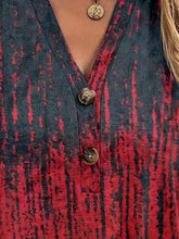 Load image into Gallery viewer, Full Size Printed Notched Short Sleeve Blouse