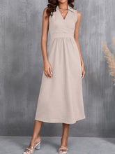 Load image into Gallery viewer, Ruched Sleeveless Midi Dress
