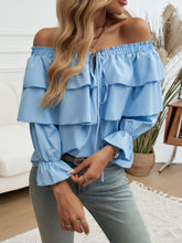 Load image into Gallery viewer, Off-Shoulder Flounce Sleeve Blouse