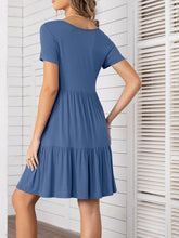 Load image into Gallery viewer, Round Neck Short Sleeve Mini Tee Dress