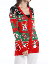 Load image into Gallery viewer, Reindeer Button Up Long Sleeve Cardigan