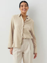 Load image into Gallery viewer, Textured Collared Neck Long Sleeve Shirt