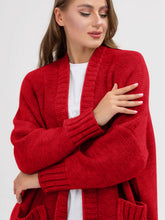Load image into Gallery viewer, Pocketed Open Front Long Sleeve Longline Cardigan
