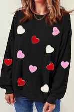 Load image into Gallery viewer, Valentine's Day Contrast Heart Long Sleeve Sweatshirt