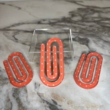 Load image into Gallery viewer, Jumbo Paperclip - Coral Polka Dot