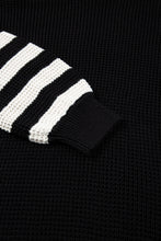 Load image into Gallery viewer, Striped & Checkered Turtleneck Dropped Shoulder Sweater