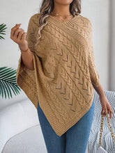 Load image into Gallery viewer, Cable-Knit Openwork Three-Quarter Sleeve Sweater