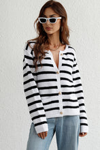 Load image into Gallery viewer, Striped Button Down Long Sleeve Cardigan