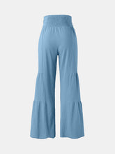 Load image into Gallery viewer, Tied Ruched Wide Leg Pants