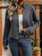 Load image into Gallery viewer, Textured Button Up Long Sleeve Jacket