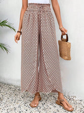 Load image into Gallery viewer, Tied Printed Wide Leg Pants