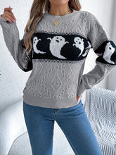 Load image into Gallery viewer, Ghost Round Neck Long Sleeve Sweater