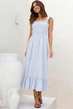 Load image into Gallery viewer, Ruffled Smocked Ruffle Hem Sleeveless Dress