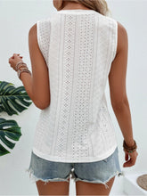 Load image into Gallery viewer, Eyelet Round Neck Tank