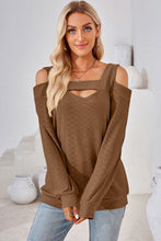 Load image into Gallery viewer, Cutout Square Neck Cold Shoulder T-Shirt
