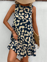 Load image into Gallery viewer, Tied Leopard Round Neck Tank Dress