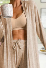 Load image into Gallery viewer, Open Front Long Sleeve Cardigan and Pants Lounge Set