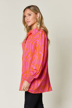 Load image into Gallery viewer, Double Take Full Size Printed Smocked Long Sleeve Blouse