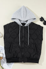 Load image into Gallery viewer, Drawstring Zip Up Hooded Vest Coat