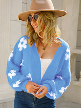 Load image into Gallery viewer, Angel Wings Flower Open Front Long Sleeve Cardigan