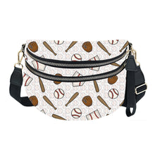 Load image into Gallery viewer, The Roni Nylon Crossbody - Baseball on White