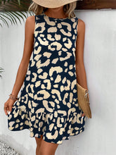 Load image into Gallery viewer, Tied Leopard Round Neck Tank Dress