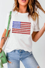 Load image into Gallery viewer, US Flag Round Neck Short Sleeve T-Shirt