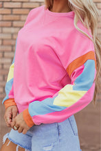 Load image into Gallery viewer, Contrast Round Neck Long Sleeve Top