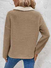 Load image into Gallery viewer, Perfee Contrast Half Zip Long Sleeve Sweatshirt