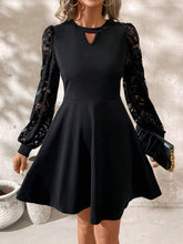Load image into Gallery viewer, Cutout Lace Long Sleeve Mini Dress